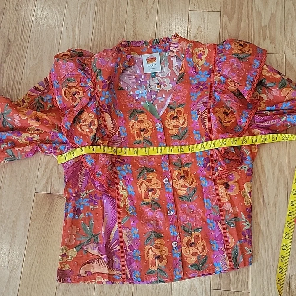 Farm Rio Red Spring Bananas Blouse